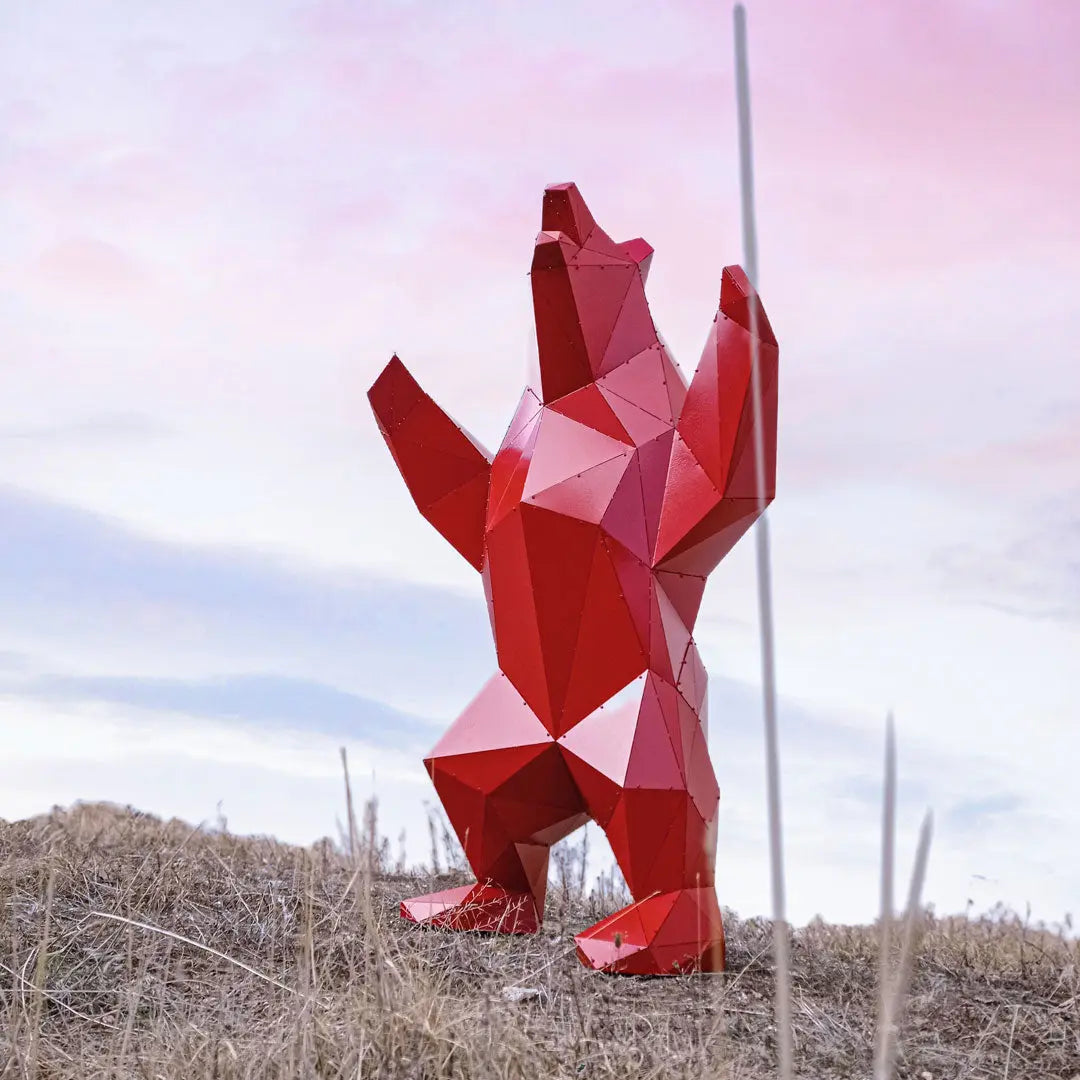 Statue - Geometric 3D OTTOCKRAFT™ Standing | Metal BERNE Bear