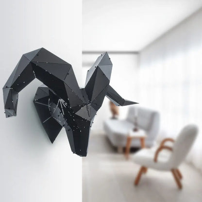 RAM | 3D Metal Geometric Ram Head Wall Decor OTTOCKRAFT™